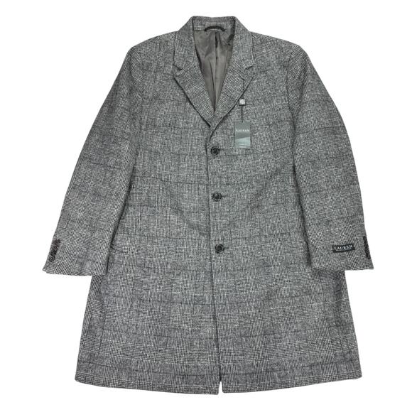 Lauren Ralph Lauren Other - Lauren Ralph Lauren Mens Luther Luxury Blend Glen Plaid Overcoat Black White 48R